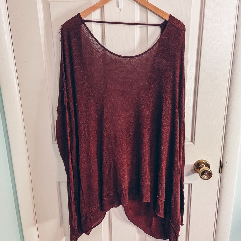 Free People light knit open back top